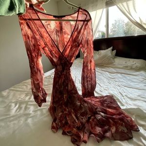 ANGL Flower Print Maxi Dress